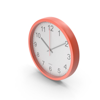 Red Office Clock PNG & PSD Images