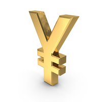 Japanese Yen Currency Symbol Gold PNG & PSD Images