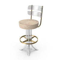 Lucite & Brass Swivel Bar Stool PNG & PSD Images