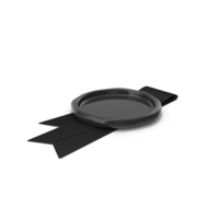 Black Ribbon with Wax Stamp PNG & PSD Images