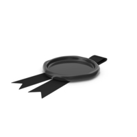 Black Ribbon with Wax Stamp PNG & PSD Images