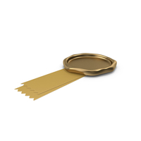 Gold Ribbon with Wax Stamp PNG & PSD Images