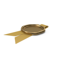 Gold Ribbon with Wax Stamp PNG & PSD Images