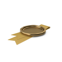 Gold Ribbon with Wax Stamp PNG & PSD Images