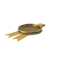 Gold Ribbon with Wax Stamp PNG & PSD Images