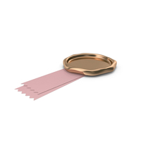 Pink Ribbon with Wax Stamp PNG & PSD Images