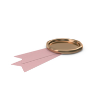 Pink Ribbon with Wax Stamp PNG & PSD Images