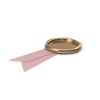 Pink Ribbon with Wax Stamp PNG & PSD Images