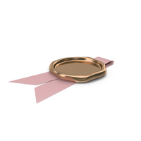 Pink Ribbon with Wax Stamp PNG & PSD Images