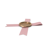 Pink Ribbon with Wax Stamp PNG & PSD Images