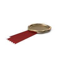 Red Ribbon with Wax Stamp PNG & PSD Images