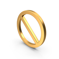 Prohibition Symbol Gold PNG & PSD Images