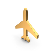 Plane Symbol Gold PNG & PSD Images