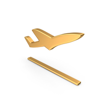 Plane Take Off Symbol Gold PNG & PSD Images