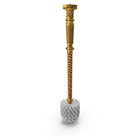 Luxury Baroque Golden Toilet Brush White PNG & PSD Images