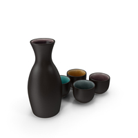 5 Piece Ceramic Sake Set PNG & PSD Images