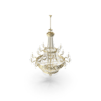 Ornate Crystal & Gold Chandelier PNG & PSD Images