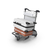 Airport Trolley with Suitcases PNG & PSD Images