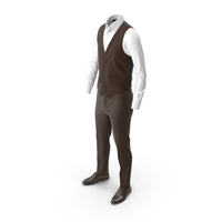 Men's Pants Waistcoat Shirt Shoes Brown PNG & PSD Images