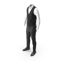 Men's Pants Waistcoat Shirt Shoes Black PNG & PSD Images