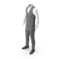 Men's Pants Waistcoat Shirt Shoes Grey PNG & PSD Images