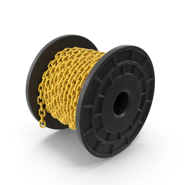 Plastic Black Bobbin Rubberised Yellow Chain PNG & PSD Images