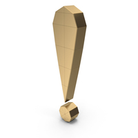 Exclamation Mark Gold Low Poly PNG & PSD Images