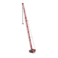Liebherr LR 1600 2 SL 102m Red With White Cabin PNG & PSD Images