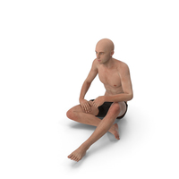 Athletic Man Sitting on Floor PNG & PSD Images