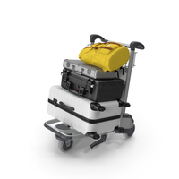 Baggage with Airport Luggage Trolley PNG & PSD Images
