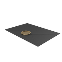 Black Envelope with Gold Wax Seal PNG & PSD Images