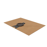 Craft Envelope with Black Ribbon and Wax Seal PNG & PSD Images