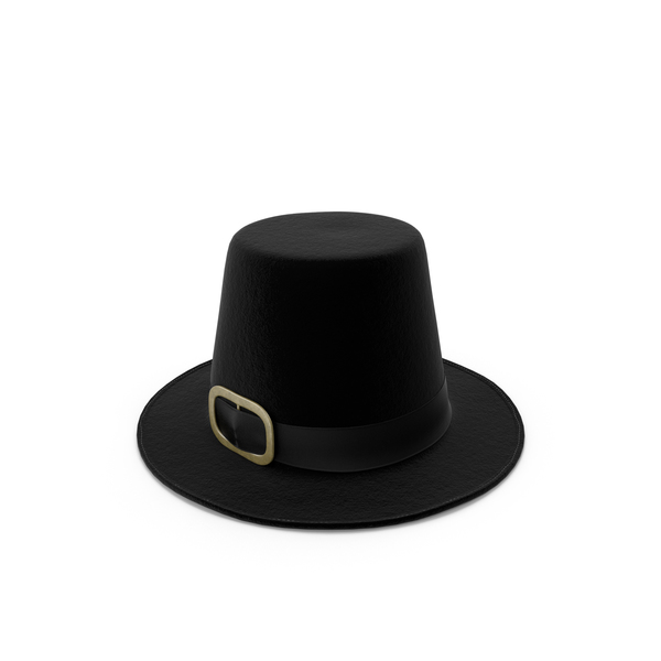 Black Pilgrim Costume Hat with Buckle PNG & PSD Images