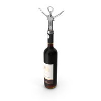 Bottle of Wine with Corkscrew PNG & PSD Images