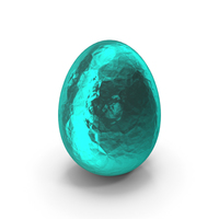 Egg Easter in Silver Turquoise Foil PNG & PSD Images