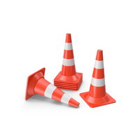 Traffic Cones Medium PNG & PSD Images