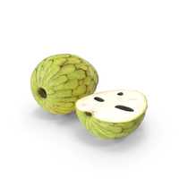 Cherimoya Fruit Whole and Half PNG & PSD Images