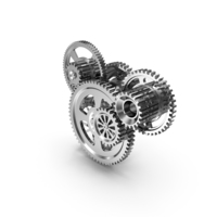 Chrome Clockwork Mechanism PNG & PSD Images