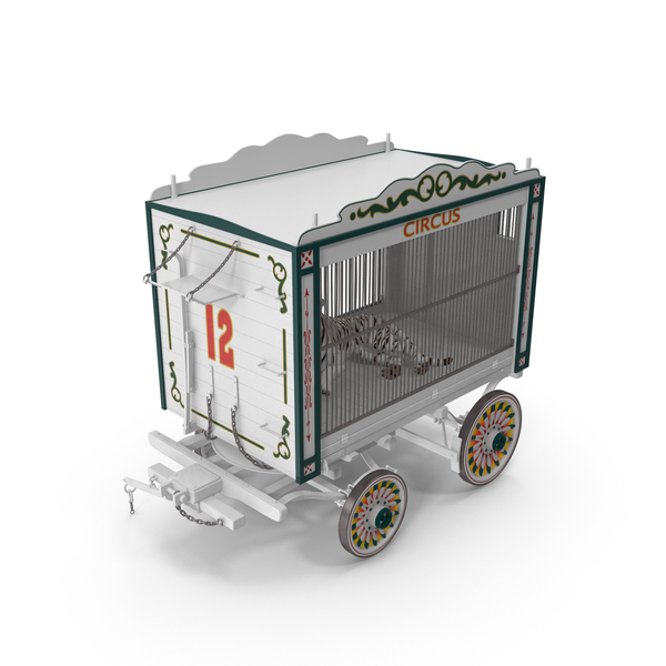 Circus Traveling Wagon with White Tiger PNG & PSD Images