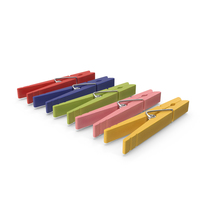 Colored Wooden Clothespins PNG & PSD Images