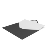 Black Envelope with Paper Card PNG & PSD Images
