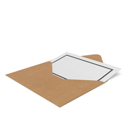 Craft Envelope with Paper PNG & PSD Images