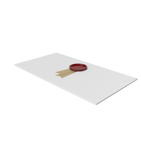 White Envelope with Ribbon and Wax Stamp PNG & PSD Images