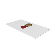 White Envelope with Ribbon and Wax Stamp PNG & PSD Images