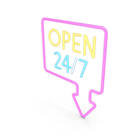 Sign Neon Open 24/7 PNG & PSD Images
