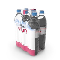 Evian Mineral Water 6 Bottle Pack PNG & PSD Images