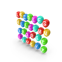 Alphabet on Balloons PNG & PSD Images
