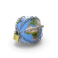 Earth Stylized with Chains PNG & PSD Images