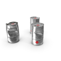Ethanol Metal Barrels Set PNG & PSD Images