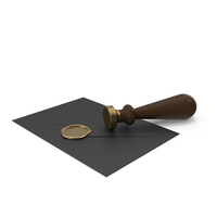 Black Envelope with Wax Seal and Stamp PNG & PSD Images